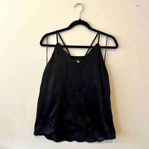 NWT Lovely Satin Scalloped Dressy Tank